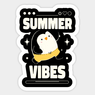 Summer Vibes Cute Penguin Sticker